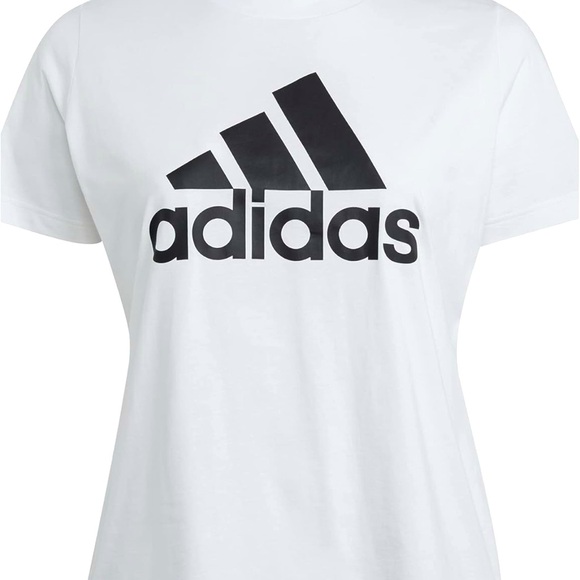Adidas Woman Badge of Sport Cotton Tee White/Black/ - Picture 3 of 3